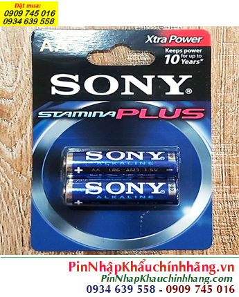 Sony LR6 AM3, Pin AA 1.5v Sony Alkaline Plus LR6 AM3 Extra Power chính hãng, Xuất xứ Indonesia